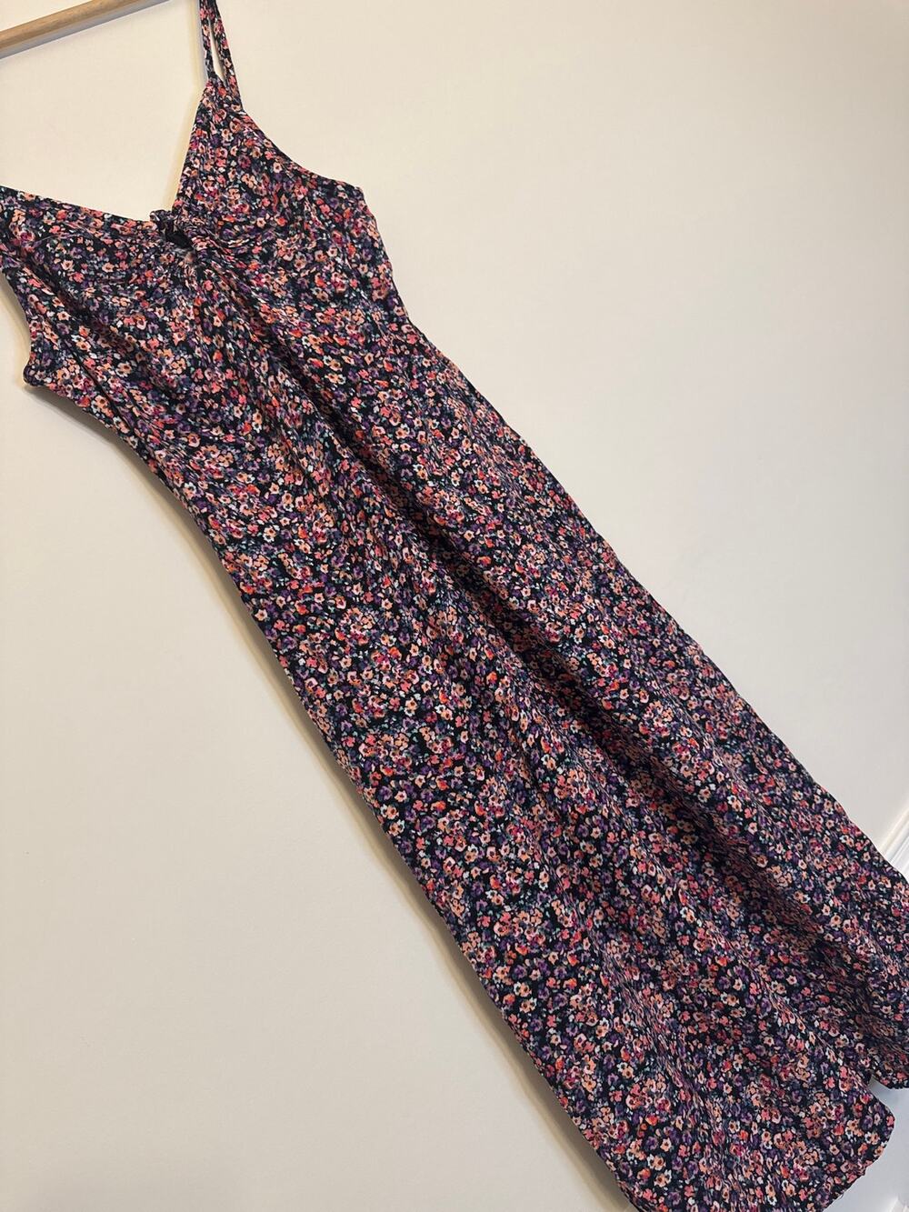 Wild Fable Floral Print Tie Front Maxi Dress Small
